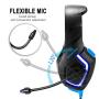 AMA(TM) Game LED Headphone,Foldable with Mic 3.5mm Stereo Sound Wired Gaming USB Headset for Ps4, Cell Phone, PC, TV Portable
