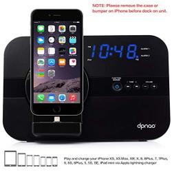 dpnao 5 in 1 iPhone Charger Dock Station with Alarm Clock FM Radio