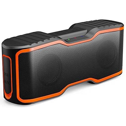 AOMAIS Sport II Portable Wireless Bluetooth Speakers 20W Bass Sound, 15H Playtime, Waterproof IPX7, Stereo Pairing, Durable Design Backyard, Outdoors, Travel, Pool, Home Party Orange