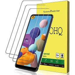 [3-Pack] QHOHQ Screen Protector for Samsung Galaxy A21 (Not Suitable for A21S),[9H Hardness] HD Transparent Scratch-Resistant [Bubble Free] Tempered Glass