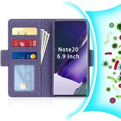 FYY [Resist Harmful Organism] [RFID Blocking] Case for Samsung Galaxy Note 20 Ultra 6.9", PU Leather Wallet Case with [Kickstand Function] and[Card Holder] for Galaxy Note 20 Ultra 6.9" Purple