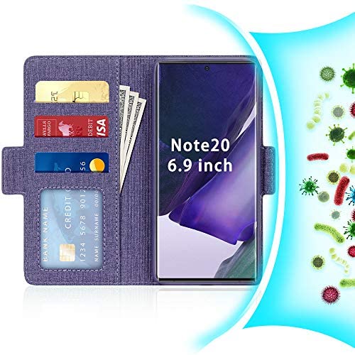 FYY [Resist Harmful Organism] [RFID Blocking] Case for Samsung Galaxy Note 20 Ultra 6.9", PU Leather Wallet Case with [Kickstand Function] and[Card Holder] for Galaxy Note 20 Ultra 6.9" Purple