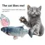 YuanWen Cat Fish Toy Realistic Plush Simulation Moving Fish Electric Cat Toy Funny Interactive Pets Bite Supplies for Cat/Kitty/Kitten Fish Flop Cat Toy Catnip Toys