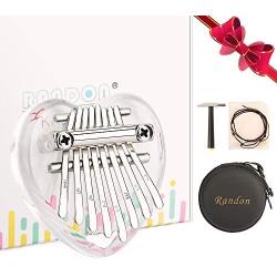 Randon Mini Kalimba, 8 Keys Finger Thumb Piano Builts-in EVA High-performance Protective Box, Special Gift for Kids, Adults and Beginners.(Love-8)