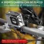 Bike Phone Mount, Adjustable Motorcycle Bicycle Phone Mount Bike Phone Holder, Compatible with Gopro Cameras, 360° Rotation Cradle Clamp for Any Smartphones GPS Other Devices Between 4 and 6.5 inches
