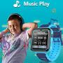 Kids Game Smart Watch for Boys Girls SmartWatch Phone with 7 Intelligent Games 8GB Micro SD Card SOS Alarm Timer 12/24 Hr Music MP3 Player for 4-12 Years Old Students Children Birthday Gift (3.Blue)