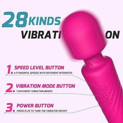 NiuNiu Premium Personal Wand Massager with 20 Vibrations & 7 Speeds, Whisper Quite - Magnetic USB Rechargeable & Waterproof- Perfect for Muscle Tension, Back, Neck Relief, Soreness, Recovery - Pink