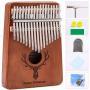 Pon Kalimba 17 Keys Thumb Piano - Portable Mbira Sanza Wood Finger Keyboard Piano for Kids Adult Beginners, with Study Instruction and Tune Hammer