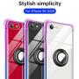 ANSIWEE iPhone SE 2020 Case, iPhone 8 Case, Metal Ring Kickstand Work with Magnetic Car Mount Designed Case Drop Protection Bumper and Clear Hard Back Cases for iPhone SE 2nd 4.7 Inch Purple Blue