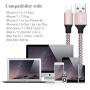 Phone Charger Cable Rose Gold - Sagmoc USB Cord with Highspeed Nylon Braided 【5 Pack】10FT 2x6FT 3FT 2FT Compatible with XS/XS MAX/XR/X/8/8Plus/7/7Plus/6/6Plus/6s/6sPlus/5/5s/AIR/PRO and More (Pink)