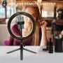 LED Ring Light - 10" Selfie Ring Light with Tripod Stand & Cell Phone Holder for Live Stream/Makeup, Dimmable Led Camera Beuty Ringlight for YouTube Video/Photography Compatible for iPhone and Android LED Ring Light - 10" Selfie Ring Light with Tripod Stand & Cell Phone Holder for Live Stream/Makeup, Dimmable Led Camera Beuty Ringlight for YouTube Video/Photography Compatible for iPhone and Android