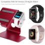 Tranesca 2-in-1 Charger Stand Compatible with Apple Watch 5/Apple Watch 4/Apple Watch 3/Apple Watch 2/Apple Watch 1(38mm/40mm/42mm/44mm) and iPhone/iPad (Red-Must Have Apple Watch Accessories)