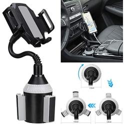 MOTOBA Gooseneck Cup Holder Phone Mount, Adjustable Car Phone Cup Holder for iPhone 11 Pro/XR/XS Max/X/8/7 Plus/6s/Samsung S10+/Note 9/S8 Plus/S7 Edge (Gray)