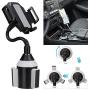 MOTOBA Gooseneck Cup Holder Phone Mount, Adjustable Car Phone Cup Holder for iPhone 11 Pro/XR/XS Max/X/8/7 Plus/6s/Samsung S10+/Note 9/S8 Plus/S7 Edge (Gray)
