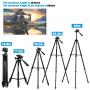 UBeesize 60” Phone Tripod with Carry Bag & Cell Phone Mount Holder for Live Streaming, Extendable Travel Lightweight Tripod Stand with Smartphone Bluetooth Remote, Compatible with iOS/Android