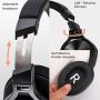 Noise Cancelling Headphones Bluetooth V5.0 Wireless,40Hours Playtime Headsets Over Ear with Microphones&Fast Charge,Srhythm NC75 Pro for TV/PC/Cell Phone - Low Latency