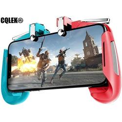 CQLEK 2 in 1 Mobile Remote Controller Gamepad Holder Handle Joystick Triggers for PUBG L1 R1 Shoot Aim Button for iOS and Android