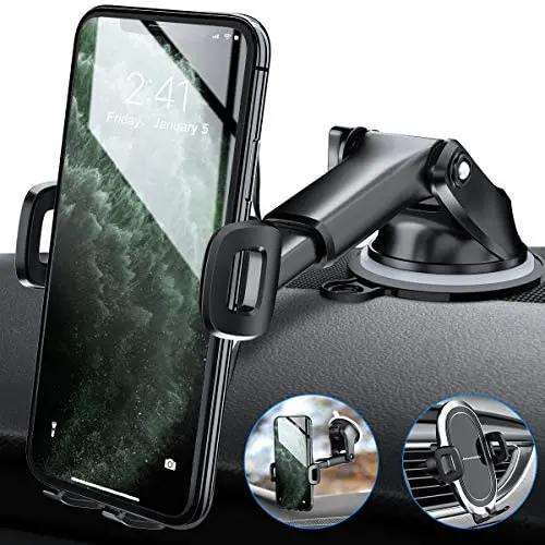 Amwanan Car Phone Mount, One-Touch Cell Phone Holder for Dashboard, Windshield and Air Vent with Suction Pad Compatible with iPhone, Samsung, LG, Google and Other Smartphones Amwanan Car Phone Mount, One-Touch Cell Phone Holder for Dashboard, Windshield and Air Vent with Suction Pad Compatible with iPhone, Samsung, LG, Google and Other Smartphones