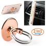 Phone Ring Holder Stand, 2 in 1 Universal Air Vent Car Phone Mount and Phone Finger Grip Ring with Strong Sticky Gel Pad Compatible with iPhone X/8/7/6s/Plus, Galaxy S9/S8/S7 (Rose Gold)
