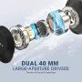 Wireless Headphones, Snoky Bluetooth 5.0 Headphones Hi-Fi Stereo Deep Bass 26H Playtime Foldable Over Ear Headphones with Microphone Wireless Headset for Cell Phone Online Class Home Office TV Black