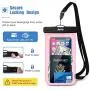 JOTO Universal Waterproof Pouch, IPX8 Waterproof Cellphone Dry Bag Underwater Case for iPhone 11 Pro Max Xs Max XR X 8 7 6S+ SE, Galaxy S20 Ultra S10 S9 S8/Note10+ 9 up to 6.9&quot -2 Pack,Black/Clearpink