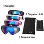 LJDJ Ski Goggles, Pack of 4 - Snowboard Adjustable UV 400 Protective Motorcycle Goggles Outdoor Sports Tactical Glasses Dust-Proof Combat Military Sunglasses for Kids, Boys, Girls, Youth, Men, Women LJDJ Ski Goggles, Pack of 4 - Snowboard Adjustable UV 400 Protective Motorcycle Goggles Outdoor Sports Tactical Glasses Dust-Proof Combat Military Sunglasses for Kids, Boys, Girls, Youth, Men, Women
