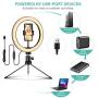 Selfie Ring Light 10" with Tripod Stand & Phone Holder for Live Streaming & YouTube Video, Makeup Ring Light & Dimmable Desk Ring Light with Wireless Remote for Photography with iPhone Android