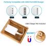 Bamboo Charging Station Dock for 4/5 / 6 Ports USB Charger,Desktop Docking Station Organizer for Cellphone,Smart Watch,Tablet(5 Charging Cables Included,No Power Supply)