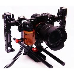 Shootvilla Sony A7II A7rII A7sII Camera cage with Two Handles for Handheld Working + Rod Adapter