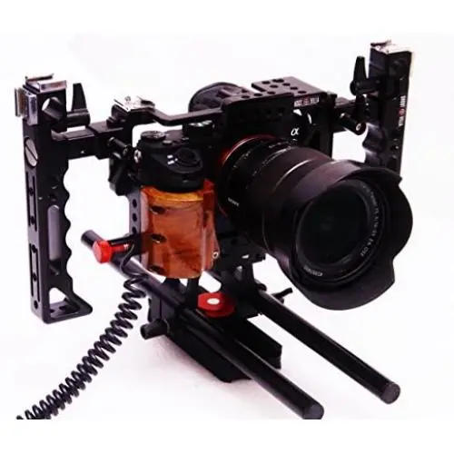 Shootvilla Sony A7II A7rII A7sII Camera cage with Two Handles for Handheld Working + Rod Adapter