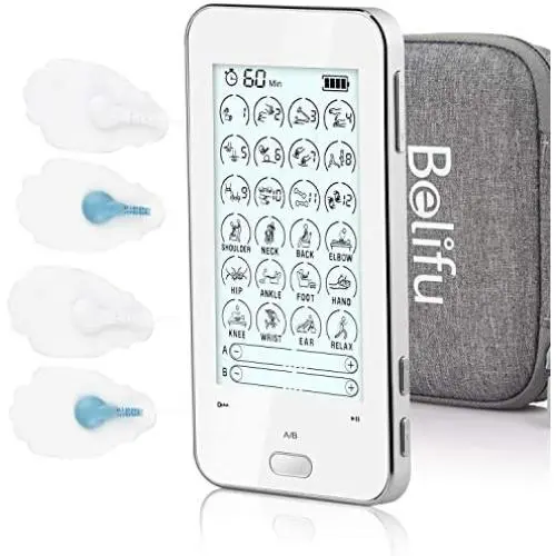 Tens Unit Electro EMS Muscle Stimulator for Pain Relief, Touch Screen Dual Channels with Independent 24 Modes, Rechargeable Pulse Massager with10 Electrodes Pads for Neck Back Arms Chronic Pain Tens Unit Electro EMS Muscle Stimulator for Pain Relief, Touch Screen Dual Channels with Independent 24 Modes, Rechargeable Pulse Massager with10 Electrodes Pads for Neck Back Arms Chronic Pain