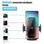 Wirelsss Car Charger,QI Fast Charging Air Vent Holder Auto-Clamping Smart Sensor Phone Holder for Car Compatible with iPhone 11/11 Pro/11 Pro Max/Xs/XR/X/8/8+,Samsung S10/S10+/S9/S9+(Red)