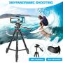 UBeesize 60” Phone Tripod with Carry Bag & Cell Phone Mount Holder for Live Streaming, Extendable Travel Lightweight Tripod Stand with Smartphone Bluetooth Remote, Compatible with iOS/Android