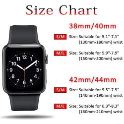 Pack 3 Compatible with Apple Watch Band 38mm 40mm 42mm 44mm, Soft Silicone Band Replacement for Apple iWatch Series 4, Series 3, Series 2, Series 1