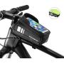 ROCKBROS Bike Phone Bag Waterproof Bicycle Frame Bag Pannier Top Tube Touch Screen Cycling Phone Case Holder for iPhone X XS 8 7 Plus Cellphone Below 6.5 Inches