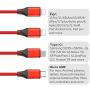 Multi Charging Cable, Multi USB Cable 3A 4FT USB Charging Cable Nylon Braided Universal 4in1 Multi Charger Cable Adapter Type-C/Micro USB Port,Compatible with Cell Phones and More (Red,1Pack)