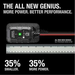 NOCO GENIUS1, 1-Amp Fully-Automatic Smart Charger, 6V And 12V Battery Charger, Battery Maintainer, And Battery Desulfator With Temperature Compensation