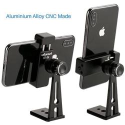 Ulanzi ST-04 Aluminum Smartphone Tripod Mount Adapter Vertical Video Bracket Cell Phone Clip 360 Degree Smartphone Video Tripod Clamp for iPhone Xs Xs Max XR 8 Android Instagram IGTV Livestreaming