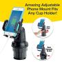 Official As Seen On TV Cup Call Cup Holder Phone Mount for Car by BulbHead - Adjustable Cell Phone Holder Fits Any Phone in Any Cup Holder - Rotates 360°, Tilts & Moves Left or Right