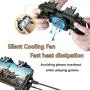 [The Latest Version] Mobile Game Controller 4 Trigger with 4000mAh Power Bank Cooling Fan for PUBG/Call of Duty/Fotnite [6 Finger Operation] L1R1 L2R2 Gamepad Trigger for 4.7-6.5&quot iOS Android Phone