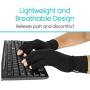Vive Rheumatoid Arthritis Gloves - Men and Women Fingerless Compression Wrap for Hand Pain and Osteoarthritis - Black Hand Wrap for Arthritic Joint Symptom Relief - Open Finger Fit