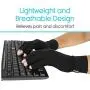 Vive Rheumatoid Arthritis Gloves - Men and Women Fingerless Compression Wrap for Hand Pain and Osteoarthritis - Black Hand Wrap for Arthritic Joint Symptom Relief - Open Finger Fit Vive Rheumatoid Arthritis Gloves - Men and Women Fingerless Compression Wrap for Hand Pain and Osteoarthritis - Black Hand Wrap for Arthritic Joint Symptom Relief - Open Finger Fit