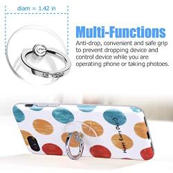 Transparent Phone Ring Stand Holder - EI Sonador Cell Phone Ring Holder Finger Grip 360 Degree Rotation (2 Aquamarine Diamond)