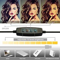JOGDRC 10.2" Selfie Ring Light with Tripod Stand & Phone/Pad Holder for Live Sream/Makeup, Mini LED Camera Ringlight for YouTube Video/Photography Compatible with iPhone 11 Xs Max XR iPad Android