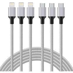 Phone 11 Charger, USB C to Charging Cable [3ft 6ft 10ft] Powerline for Phone 11/11 Pro/11 Pro Max/X/XS/XR/XS Max/8/8 Plus, Supports Power Delivery (Gray)