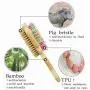 HOP Home of Paws Dog Brush for Grooming & Massaging Dogs, Cats & Other Animals – Fur Detangling Pins & Coat Smoothing Slicker Bristles, Natural Bamboo