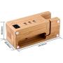 USB Charging Stand - Tendak Phone Stand with 3 USB Port Bamboo Wood Charging Dock Station for 38mm and 42mm Apple Watch & iPhone 6 6 Plus 5S 5 7 7 Plus and Other Smartphone