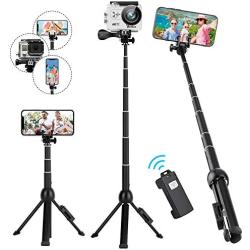 Selfie Stick Tripod, Eocean 45 Inch Extendable Selfie Stick with Wireless Remote, Compatible with iPhone 11 Pro Max/XR/7/8/6/Plus/Android/Samsung Live Stream, vlog