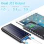 Solar Portable Charger 26800mAh, 【2020 Phone Charger】 Power Bank External Backup Battery Pack with 2 Outputs Huge Capacity Backup Battery Compatible Smartphone,Tablet and More