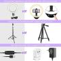 EICAUS 10 Ring Light with Stand and Phone Holder, Cell Phone Tripod with Ringlight for Live Streaming/Makeup/Photography, Compatible with Phones and Cameras(Black)